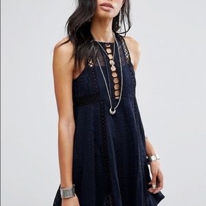 free people wherever you go mini dress navy